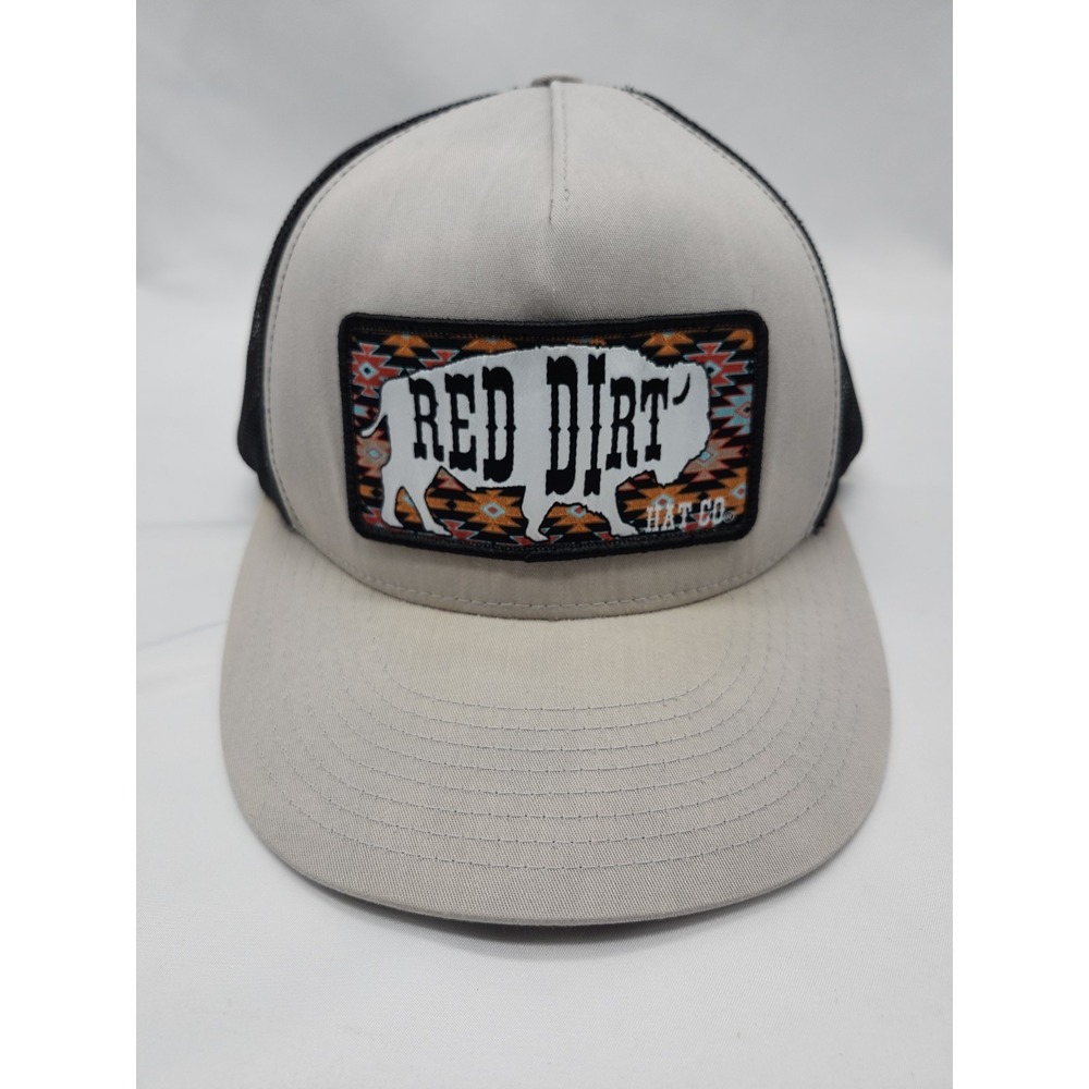 Red Dirt Hat Company Great White Buffalo Aztec Grey Snapback Hat Cap
